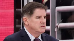 Head coach Peter Laviolette of the New York Rangers looks on against the Chicago Blackhawks during the first period at the United Center on January 05, 2025 in Chicago, Illinois.