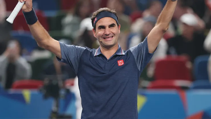Roger Federer during fan day of the 2024 Shanghai Masters