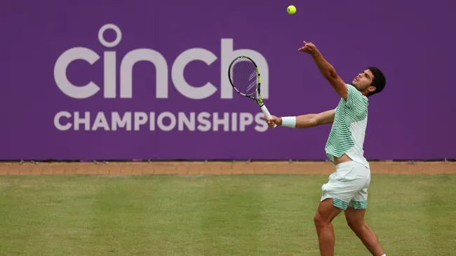 Carlos Alcaraz’s serve (Julian Finney/Getty Images)