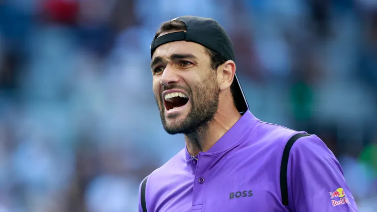 Matteo Berrettini of Italy reacts during the 2025 Australian Open