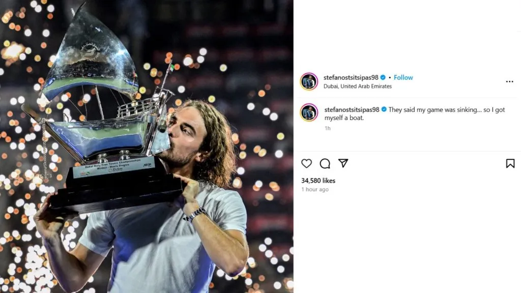 Stefanos Tsitsipas post on Instagram.