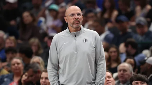 Head coach Jason Kidd of the Dallas Mavericks watches play during the first half against the Milwaukee Bucks at American Airlines Center on March 01, 2025 in Dallas, Texas.