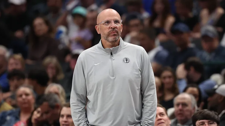 Head coach Jason Kidd of the Dallas Mavericks watches play during the first half against the Milwaukee Bucks at American Airlines Center on March 01, 2025 in Dallas, Texas.