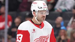 Alex DeBrincat #93 of the Detroit Red Wings looks on during the third period of a game against the Anaheim Ducks at Honda Center on November 15, 2024 in Anaheim, California.