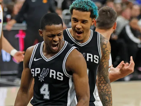 Spurs' De'Aaron Fox reacts after clutch performance in win over Grizzlies