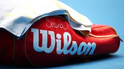 The Wilson tennis bag of Serena Williams of the United States is seen in the fourth round match against Barbora Strycova of the Czech Republic on day eight of the 2017 Australian Open.