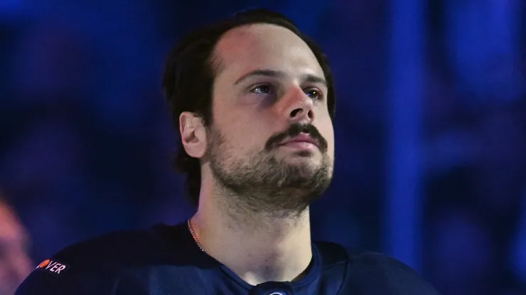 Auston Matthews #34 of Team USA prepares to play against Team Finland in the NHL 4 Nations Face-Off at Bell Centre on February 13, 2025 in Montreal, Quebec, Canada. (Photo by Minas Panagiotakis/Getty Images)