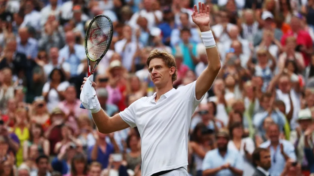 Kevin Anderson of South Africa celebrates his victory over John Isner of The United States after their Men’s Singles semi-final match on Wimbledon Lawn Tennis Championships in 2018. (Source: Matthew Stockman/Getty Images)