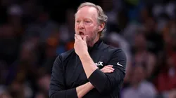 Head coach Mike Budenholzer of the Phoenix Suns watches the action during the first half against the Dallas Mavericks at Footprint Center on December 27, 2024 in Phoenix, Arizona.