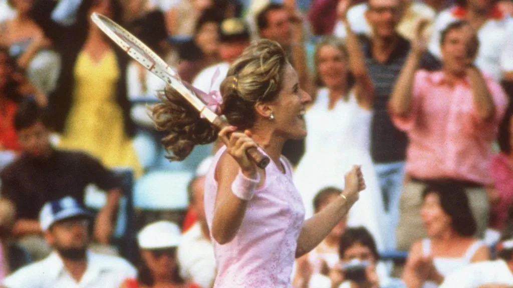 Tracy Austin celebrates her US Open win over Evert (&nbsp;Allsport UK/ALLSPORT)