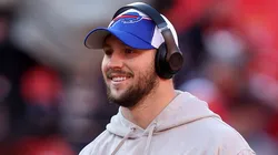 Josh Allen #17 of the Buffalo Bills warms up before the game against the Kansas City Chiefs at GEHA Field at Arrowhead Stadium on December 10, 2023 in Kansas City, Missouri.