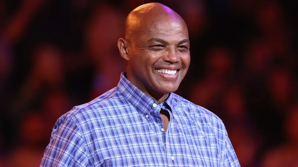 Charles Barkley is introduced to the new Phoenix Suns Ring of Honor during the NBA game against the Utah Jazz at Footprint Center on October 28, 2023. (Source: Christian Petersen/Getty Images)