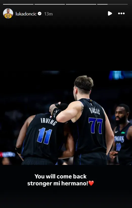 Luka Doncic's message to Kyrie Irving on Instagram
