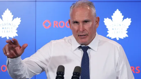 Head coach Craig Berube of the Toronto Maple Leafs addresses the media after the Leafs played against the Chicago Blackhawks in an NHL game at Scotiabank Arena on December 2, 2024 in Toronto, Ontario, Canada. The Maple Leafs defeated the Blackhawks 4-1.