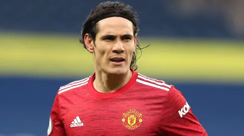 Edinson Cavani of Manchester United looks on during the Premier League match between West Bromwich Albion and Manchester United.