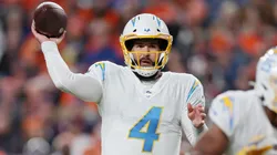Chase Daniel #4 of the Los Angeles Chargers attempts a pass during the fourth quarter against the Denver Broncos at Empower Field At Mile High on January 08, 2023 in Denver, Colorado.