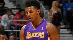 Nick Young #0 of the Los Angeles Lakers against the Atlanta Hawks at Philips Arena on December 16, 2013 in Atlanta, Georgia.