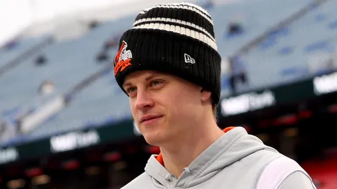 Joe Burrow #9 of the Cincinnati Bengals looks on prior to the AFC Divisional Playoff game against the Buffalo Bills at Highmark Stadium on January 22, 2023 in Orchard Park, New York.