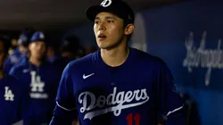 Roki Sasaki #11 of the Los Angeles Dodgers walks through the dugout to take the field in the fifth inning during a spring training game against the Cincinnati Reds at Camelback Ranch on March 4, 2025 in Glendale, Arizona.