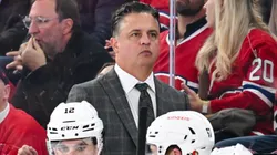 Head coach Travis Green of the Ottawa Senators handles bench duties during the third period against the Montreal Canadiens at the Bell Centre on October 12, 2024 in Montreal, Quebec, Canada.