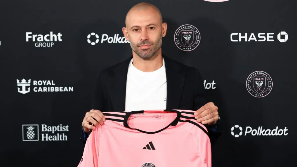 Head coach Javier Mascherano of Inter Miami poses for a photo during an introductory press conference at Chase Stadium on December 03, 2024. (Source: Megan Briggs/Getty Images)