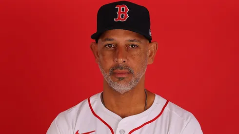 Manager Alex Cora #13 of the Boston Red Sox poses for a portrait during photo day at JetBlue Park at Fenway South on February 18, 2025 in Fort Myers, Florida.