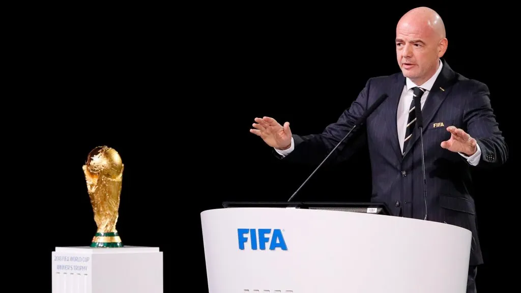 FIFA President Gianni Infantino speaks during the 68th FIFA Congress. (Kevin C. Cox/Getty Images)
