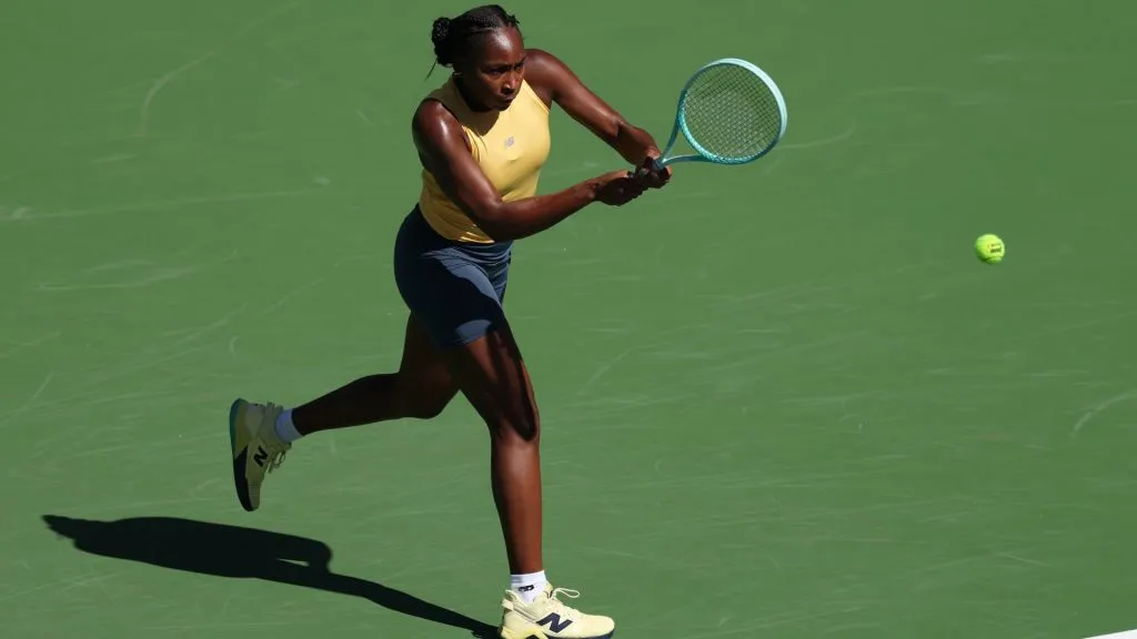Coco Gauff practices ahead of Indian Wells (Clive Brunskill/Getty Images)