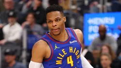 Russell Westbrook #4 of the Denver Nuggets plays against the Detroit Pistons at Little Caesars Arena