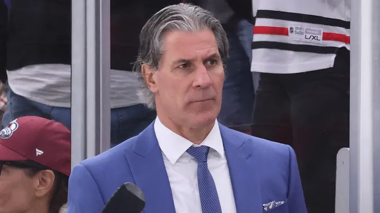 Head coach Jared Bednar of the Colorado Avalanche looks on against the Chicago Blackhawks during the third period at the United Center on January 08, 2025 in Chicago, Illinois.