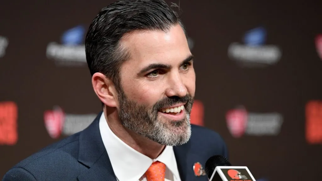 Kevin Stefanski talks to the media after being introduced as the Cleveland Browns new head coach on January 14, 2020. (Source: Jason Miller/Getty Images)