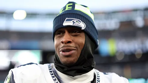 Geno Smith #7 of the Seattle Seahawks looks on after the Seahawks defeated the New York Jets, 26-21, at MetLife Stadium on December 01, 2024 in East Rutherford, New Jersey.