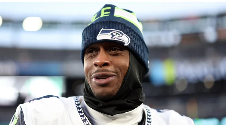 Geno Smith #7 of the Seattle Seahawks looks on after the Seahawks defeated the New York Jets, 26-21, at MetLife Stadium on December 01, 2024 in East Rutherford, New Jersey.