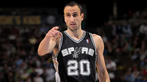 Manu Ginobili of the San Antonio Spurs during a game against the Denver Nuggets on December 18, 2012.