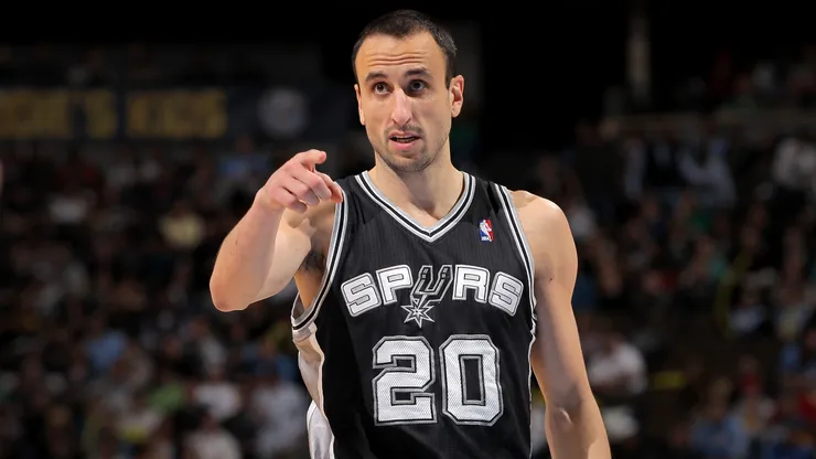 Manu Ginobili of the San Antonio Spurs during a game against the Denver Nuggets on December 18, 2012.