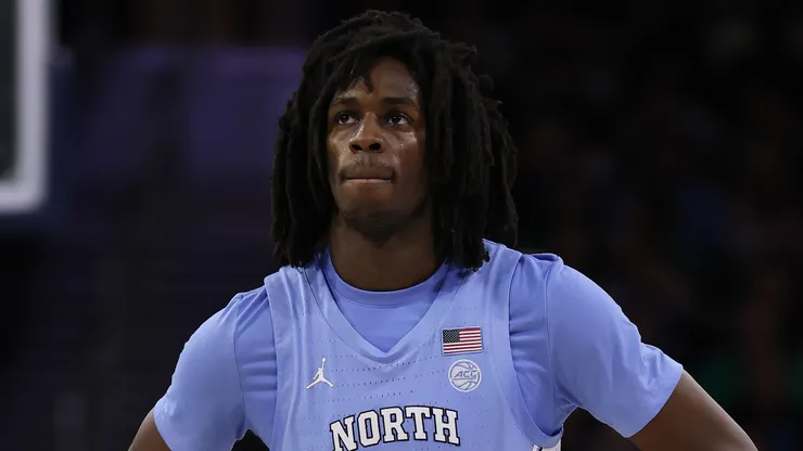Ian Jackson #11 of the North Carolina Tar Heels looks on against the Notre Dame Fighting Irish during the second half at Purcell Pavilion at the Joyce Center on January 04, 2025 in South Bend, Indiana.