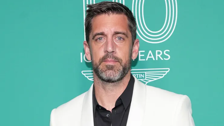 Aaron Rodgers attends the grand opening of Q New York, Aston Martin’s first ultra-luxury flagship on June 13, 2023 in New York City. The launch event also saw the North American debut of the DB12, the world’s first super tourer.