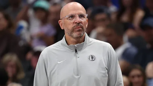Head coach Jason Kidd of the Dallas Mavericks watches play during the first half against the Milwaukee Bucks at American Airlines Center on March 01, 2025 in Dallas, Texas.