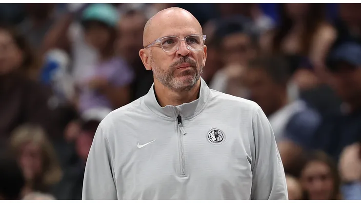 Head coach Jason Kidd of the Dallas Mavericks watches play during the first half against the Milwaukee Bucks at American Airlines Center on March 01, 2025 in Dallas, Texas.