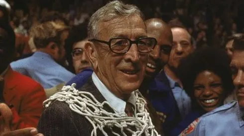 John Wooden after winning his 10th and final national title when the Bruins defeated Kentucky 92-85 in the 1975 March Madness title game.