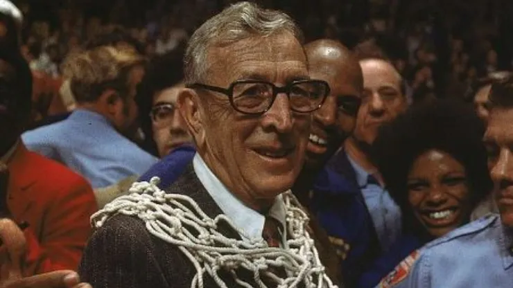 John Wooden after winning his 10th and final national title when the Bruins defeated Kentucky 92-85 in the 1975 March Madness title game.