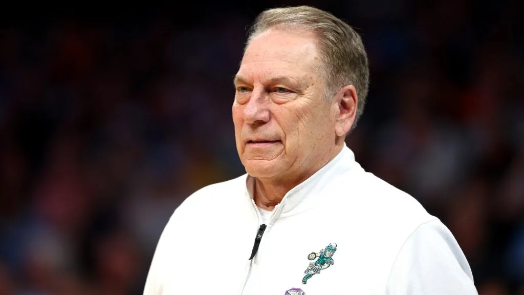 Tom Izzo of the Michigan State Spartans looks on during the first half against the North Carolina Tar Heels in the second round of the NCAA Men’s Basketball Tournament in 2024. (Source: Jared C. Tilton/Getty Images)