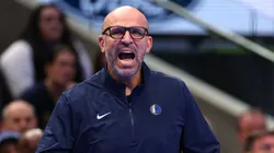 Head coach Jason Kidd of the Dallas Mavericks reacts during the first half of an Emirates NBA Cup game against the Memphis Grizzlies at American Airlines Center on December 03, 2024 in Dallas, Texas.