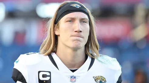Trevor Lawrence #16 of the Jacksonville Jaguars against the Tennessee Titans at Nissan Stadium on December 12, 2021 in Nashville, Tennessee.
