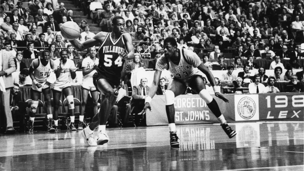 Villanova shocked Patrick Ewing & Georgetown to win the national title. (Source: @SportsCenter)