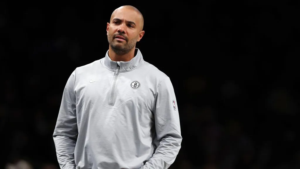 Head coach Jordi Fernandez of the Brooklyn Nets during the game against the Los Angeles Lakers on March 10, 2025.