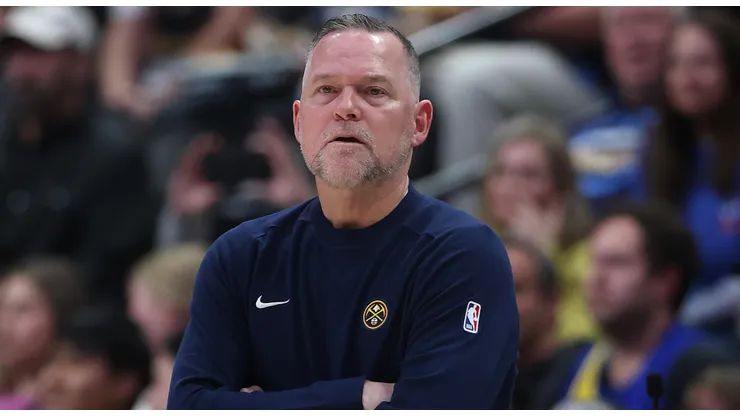 Head coach Michael Malone of the Denver Nuggets directs his team against the Portland Trail Blazers in the first quarter at Ball Arena on February 10, 2025 in Denver, Colorado.