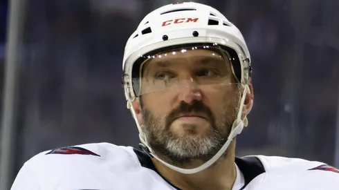 Alex Ovechkin #8 of the Washington Capitals skates against the New York Rangers at Madison Square Garden on March 05, 2025 in New York City.