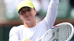 Iga Swiatek celebrates at 2025 Indian Wells