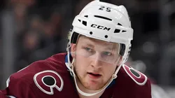 Nathan MacKinnon #29 of the Colorado Avalanche stands on the ice during a preseason game against the Vegas Golden Knights at T-Mobile Arena on September 28, 2017 in Las Vegas, Nevada. Colorado won 4-2.